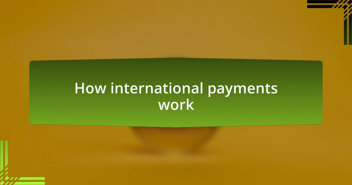 How international payments work