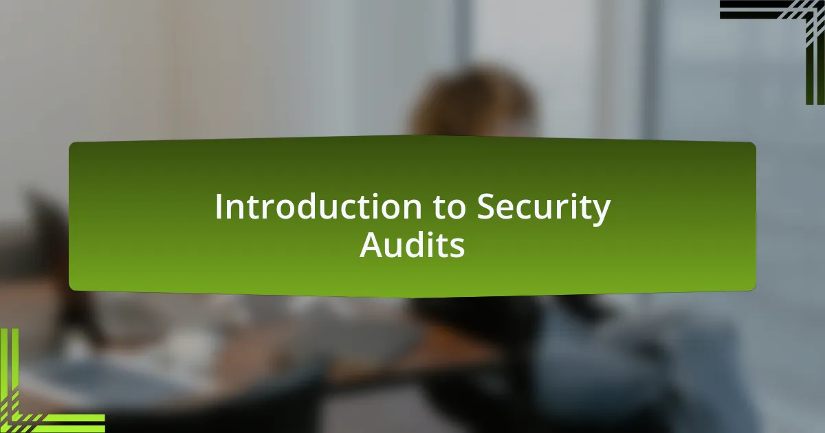 Introduction to Security Audits