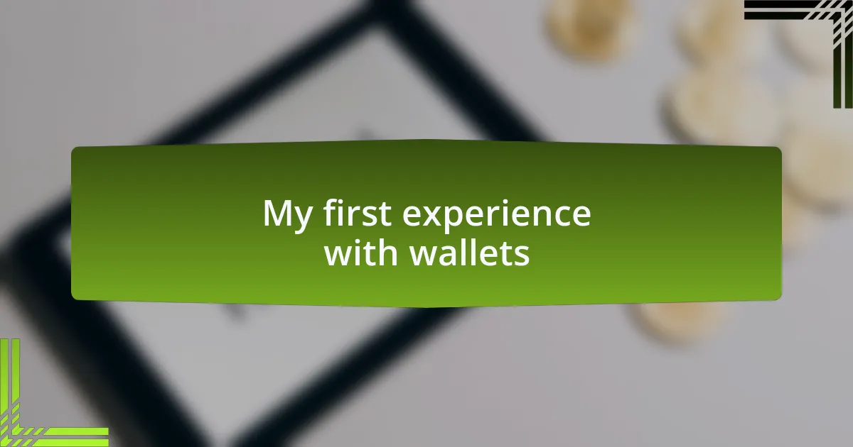 My first experience with wallets