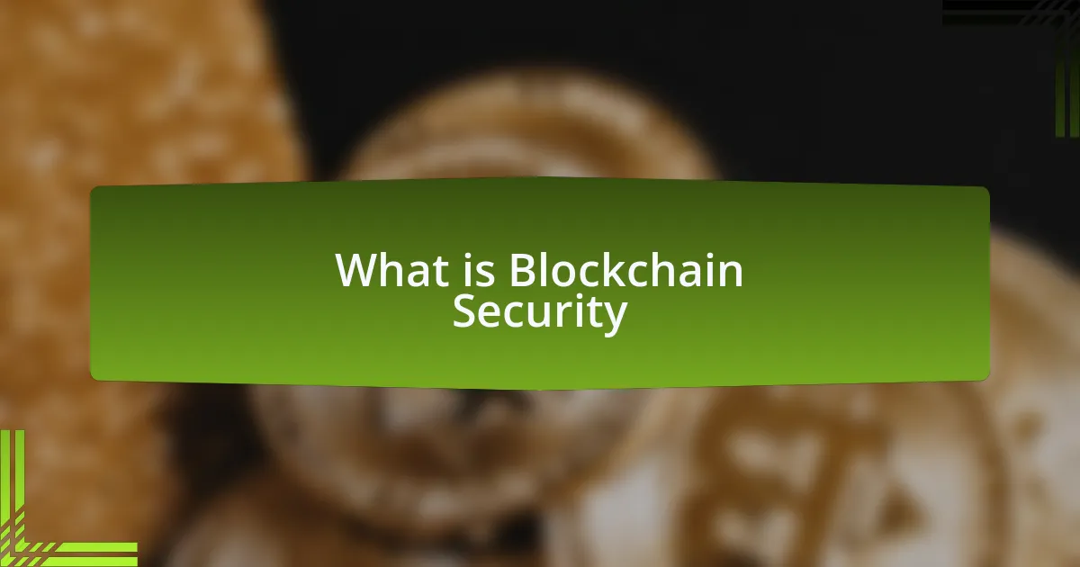What is Blockchain Security